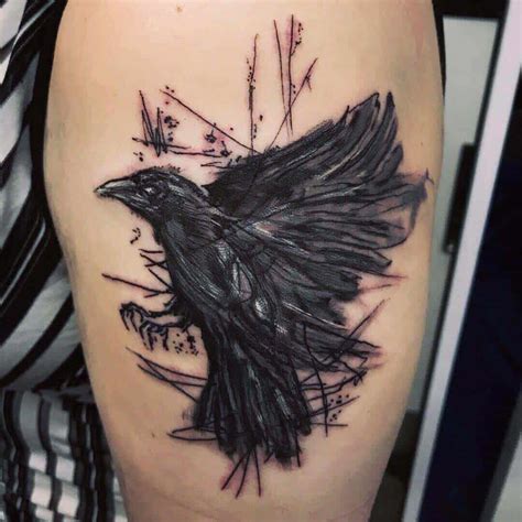 abstract raven tattoo|15 Raven Tattoo Ideas for an Inspiring Ink Design